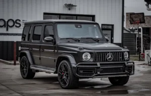 AMG G63 in XPEL Stealth satin PPF parked outside APS in Austin, TX