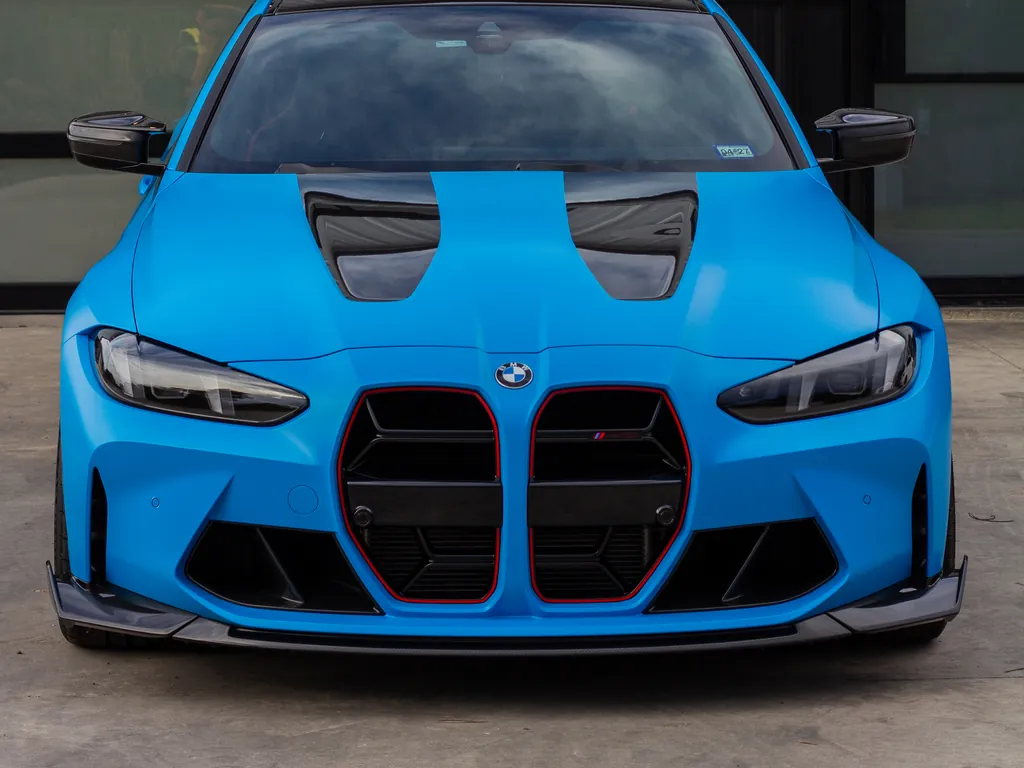 Blue BMW M4 with satin PPF at APS in Austin, TX