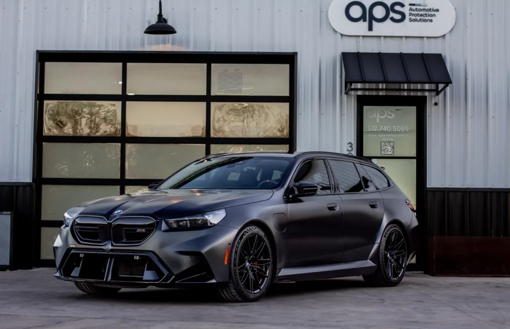BMW M5 Touring with satin PPF at APS in Austin, TX