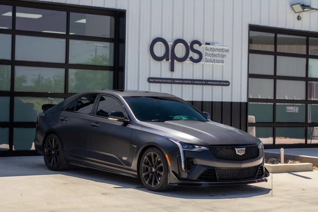Cadillac CT4-V Blackwing with satin PPF at APS in Austin, TX