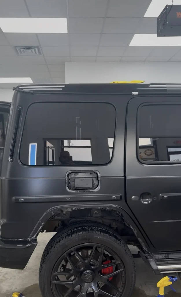 Mercedes G63 with fender flares removed during XPEL Stealth PPF installation