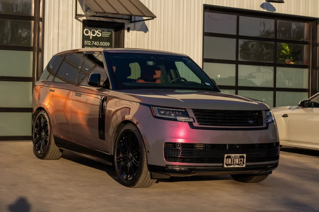 Range Rover with color shift PPF at APS in Austin, TX